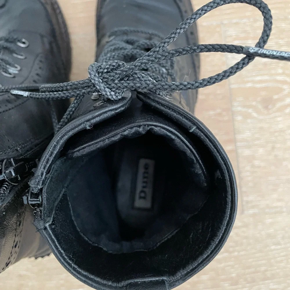 Dune London Black Leather Ankle Boots - Picture 5 of 6